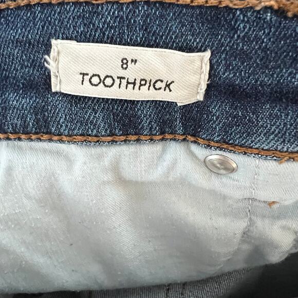J. Crew 8" Toothpick High Rise Jeans Blue 5-Pocket Zip Skinny Leg Ankle Sz 29 - Picture 7 of 7